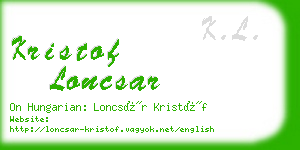 kristof loncsar business card